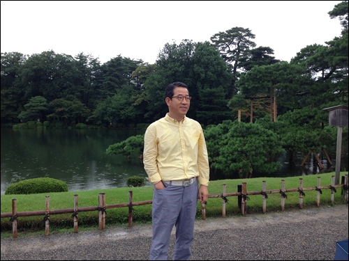 ▲가나자와 겐로쿠엔 수목원 연못에서