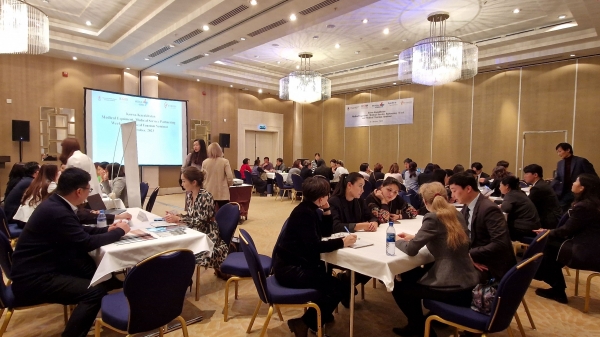 KOTRA(사장 유정열)는 국내 의료기기·의료서비스 기업의 카자흐스탄 진출 지원을 위해 '메디컬 코리아(Medical KOREA)' 사업의 일환으로 '2023 한-카 의료기기 및 의료서비스 파트너링 주간(10월26일-11월10일)'을 개최한다. 행사장의 모습.