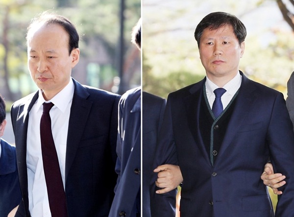 ▲ 이재만 전 청와대 총무비서관(왼쪽)과 안봉근 전 청와대 국정홍보비서관. 연합뉴스 제공