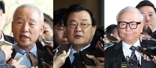 ▲ 검찰에 출석한 남재준, 이병기, 이병호 전 국정원장(왼쪽부터)