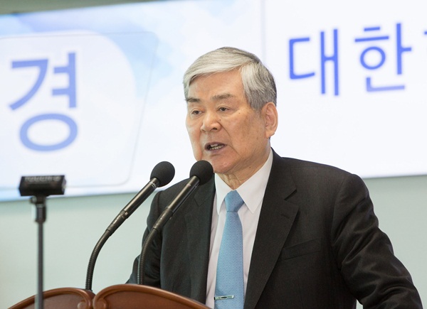 ▲ 대한항공 창립 49주년 행사에 참석한 조양호 한진그룹 회장