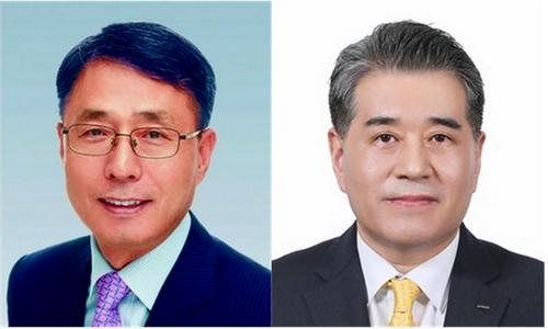 ▲ 오인환 신임 대표이사 사장(왼쪽)과 장인화 신임 대표이사 사장.