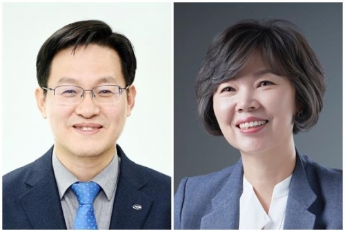 김정학 연금이사(좌), 박양숙 복지이사(우).