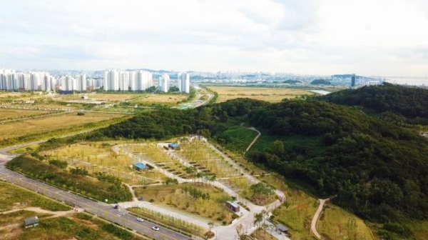 청라 해변공원 캠핑장 모습