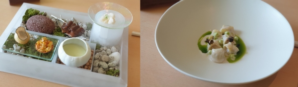 대체육으로 만든 메뉴 '작은 숲'(왼쪽), '코코넛'. [사진=안솔지 기자]