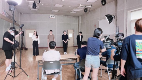 경복대 공연예술학과 재학생들 영화촬영 모습.