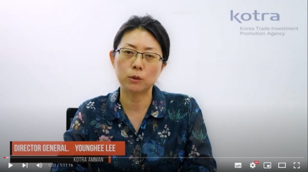 KOTRA(사장 유정열 '코트라')는 한국방위산업진흥회와 함께 국내 방산기업의 중동시장 진출을 지원하기 위해 11월 1일부터 사흘간 '요르단 방위산업 전시회(이하 SOFEX)' 내 한국기업 공동 홍보관을 운영한다. 이영희 KOTRA 암만무역관장이 디지털로드쇼에서 발언하고 있다.
