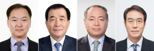 왼쪽부터 김형관 현대미포조선 대표이사 부사장, 신현대 현대삼호중공업 대표이사 사장, 이동욱 현대제뉴인 대표이사 사장, 최철곤 현대건설기계 대표이사 사장.