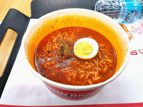 '나만의 레시피'로 완성한 3배 더 매운 신라면. [사진=안솔지 기자]