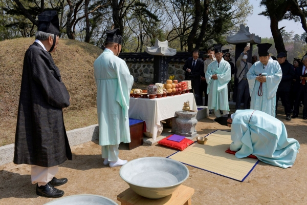 다산 187주기 묘제 및 헌다례 모습.(사진제공=경기문화재단 실학박물관)