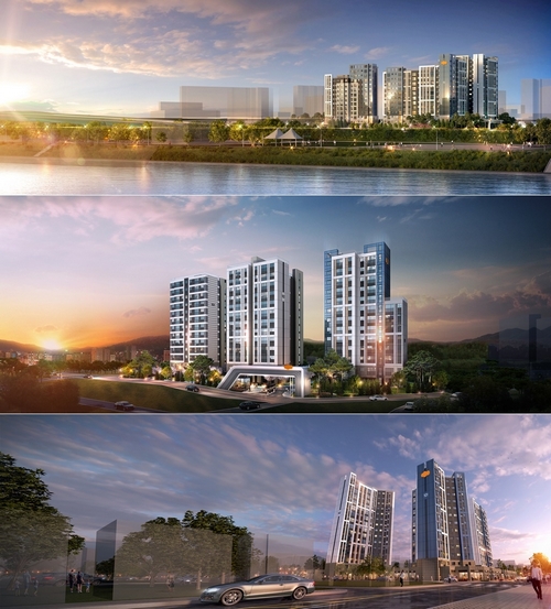 (위쪽부터)서울 마포구 망원동, 관악구 신림동, 강동구 암사동 가로주택정비사업 투시도. [사진 제공=DL건설]