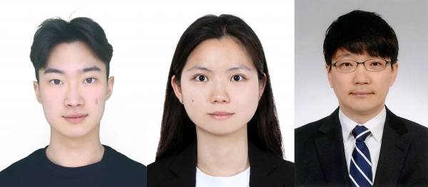 (왼쪽부터) 인하대학교 바이오메디컬사이언스 엔지니어링전공 박사과정인 서혜인, 조붕호 학생과 김태원 해양과학과 교수.