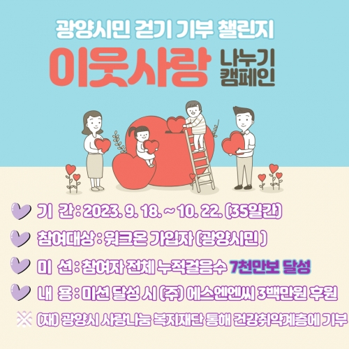 광양시, 워크온 '걷기 기부 챌린지' 운영/광양시제공