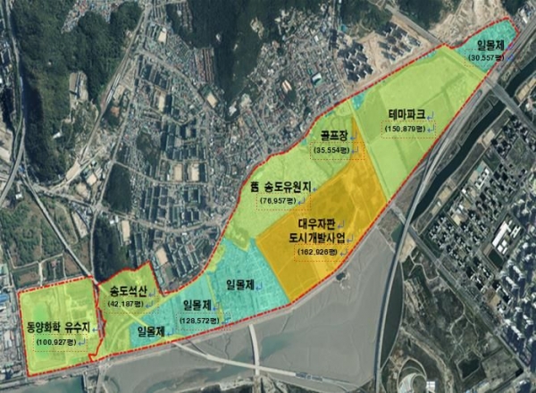 송도유원지 일원 대상지 현황(사진제공=인천경제청)