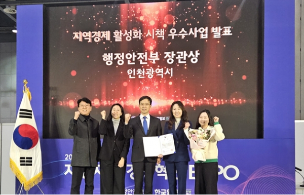 인천시는 11월 17일 행정안전부 주관한 지역경제활성화 시책 우수사업으로 '인천섬 통합 로컬디자인, 노을바다역 168'이 선정돼 행정안전부 장관상을 수상했다.