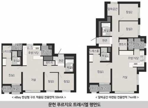 문현 푸르지오 트레시엘 평면도