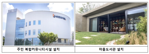 국토교통부 '우리동네 살리기' 사업의 일환으로 설치된 주민 복합커뮤니티 시설(왼쪽)과 마을도서관. [사진=국토교통부]
