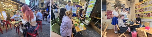 따히엔 맥주거리에서 '과일소주'를 즐기는 현지 젊은이들 모습. [사진 = 안솔지 기자]