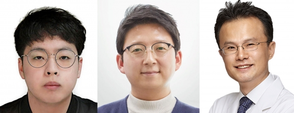 (왼쪽부터)이종법 전기컴퓨터공학과 석사과정 학생, 이현규 의예과 교수, 김정수 인하대병원 호흡기내과 교수