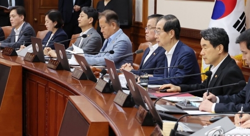 한덕수 국무총리가 13일 서울 종로구 정부서울청사에서 열린 국무회의에서 발언하고 있다.