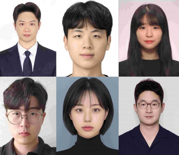 김지응 인하대 컴퓨터공학과 교수 연구팀 소속 허승범, 하대훈, 김희연, 강민우, 송해인 학생과 김지응 교수.