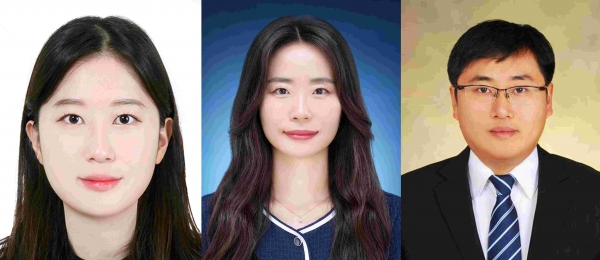 (왼쪽부터) 인하대 김지영 화학·화학공학 융합학과 석박사통합과정생, 유정은 이차전지사업단 박사, 이기영 화학공학과 교수