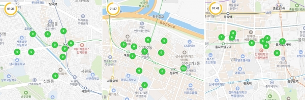 25일 오후 2시 기준 포켓CU 내 밤 티라미수 재고 현황. 기자의 생활반경 주변에서는 밤 티라미수 재고를 찾아볼 수 없었다. [사진 = 포켓CU 갈무리]