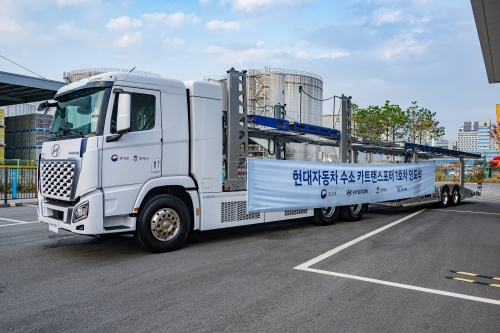 ▲ 엑시언트 수소전기트럭 카트랜스포터 [사진= 현대자동차 제공]