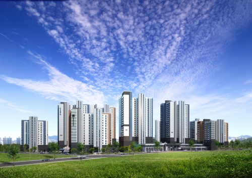고덕국제신도시 미래도 파밀리에 투시도.[신동아건설]