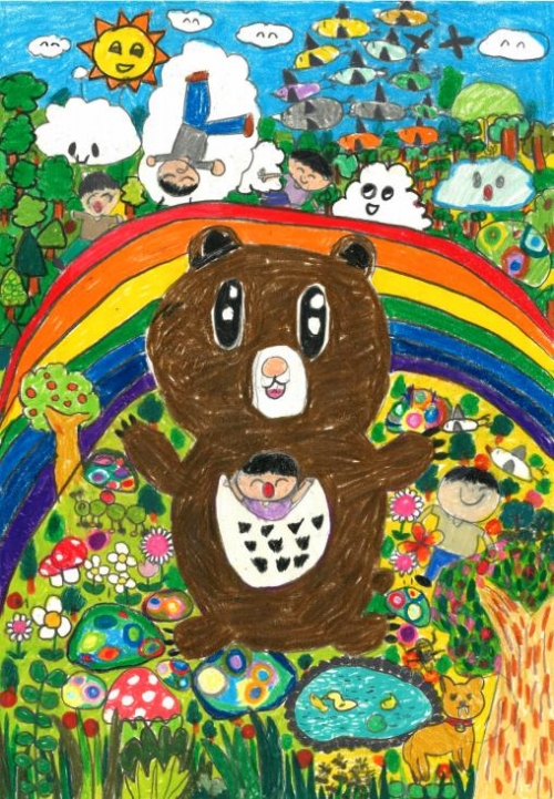 어린이 그림 그리기 대회 대상 수상작 '숲속에서 만난 반달가슴곰' (사진제공=한국산림복지진흥원)