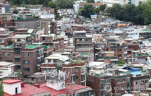 서울의 한 빌라 밀집 지역의 모습.