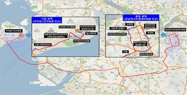 광역급행버스 M6462 노선도(사진제공=인천시)