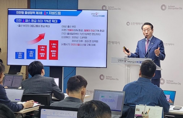 시민행복 체감 i 정책 ( i 차비드림) 확대 브리핑 모습.(사진제공=인천시)