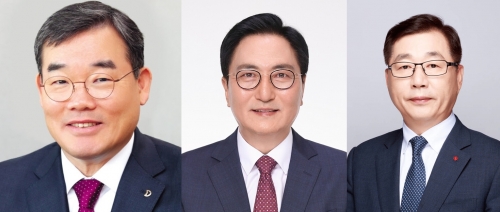 (왼쪽부터, 가나다순) 김보현 대우건설 대표, 박상신 DL이앤씨 대표, 박현철 롯데건설 부회장.[각사]