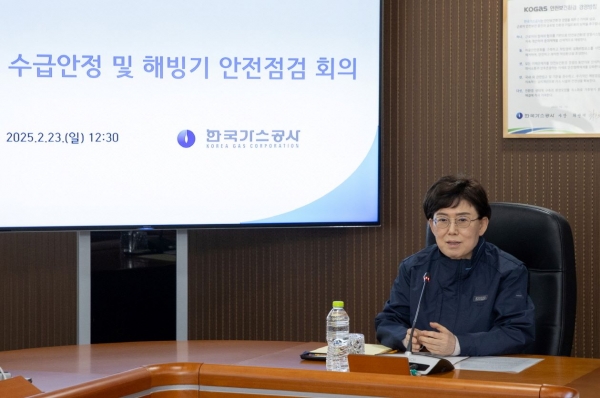 최연혜 한국가스공사 사장은 2월 23일 대구 본사에서 주요 경영간부들이 참석한 가운데 '동절기 수급 안정 및 해빙기 안전 점검 회의'를 개최했다.