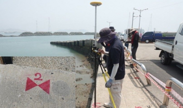 드론기반 안전점검(지상기준점 설치)-(사진제공=한국어촌어항공단)
