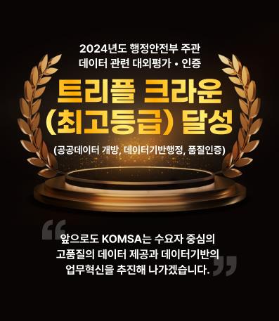 한국해양교통안전공단(KOMSA), 행정안전부 주관 데이터 관련 대외평가‧인증 트리플 크라운 달성