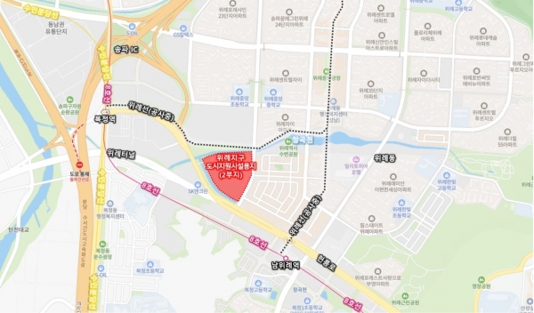 포스코홀딩스 계열사가 입주할 위례지구 도시지원시설용지(2부지)-(사진제공=성남시)