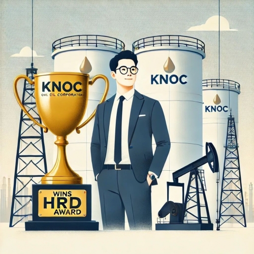 챗GPT를 활용해 형성화한 한국석유공사 직원의 베스트 HRD 어워드 수상 모습.