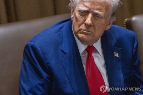 각료회의 참석한 트럼프 미국 대통령