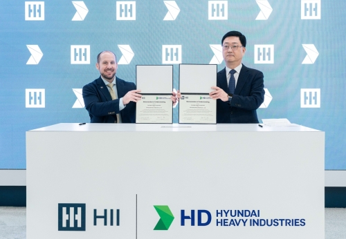 HD현대는 지난 7일(현지시간) 미국 최대 방산 조선사 헌팅턴 잉걸스와 '선박 생산성 향상 및 첨단 조선 기술 협력을 위한 양해각서(MOU)'를 체결했다.[사진=HD현대]