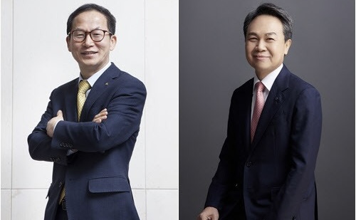 양종희 KB금융지주 회장(왼쪽)과 진옥동 신한금융지주 회장. [사진=각 사]