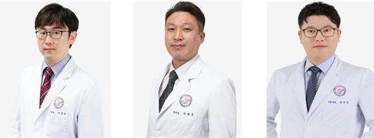 왼쪽부터) 한림대학교성심병원 신경과 이민우 교수, 한림대학교춘천성심병원 마취통증의학과 이재준 교수, 한림대학교동탄성심병원 순환기내과 천대영 교수