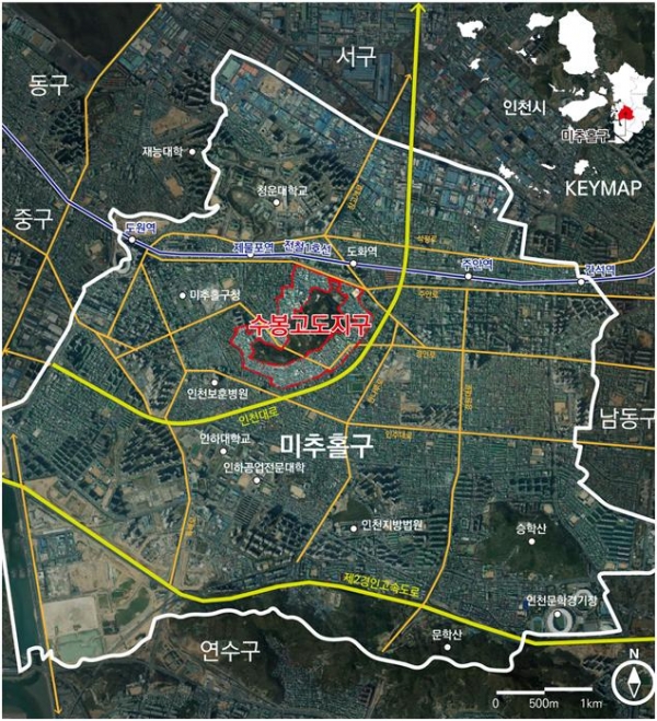 수봉 고도지구 위치도(사진제공=인천시)