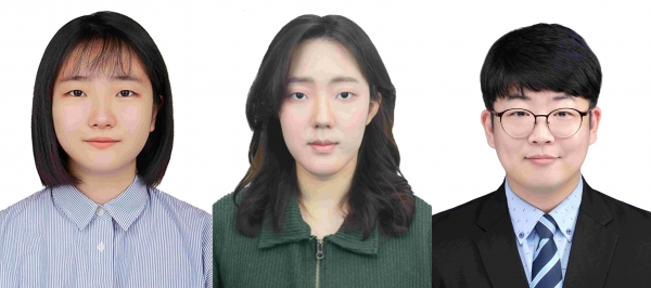 (왼쪽부터) 인하대 디자인테크놀로지학과 노민경, 박수영 학생과 김종현 교수.