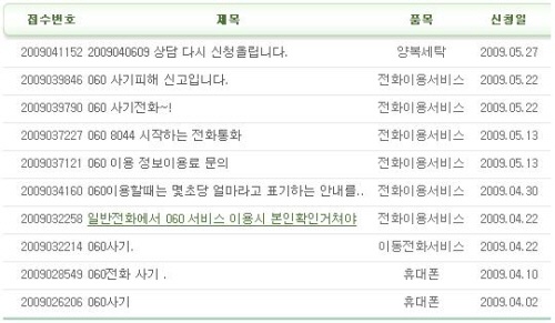 060 전화사기 피해를 호소하는 소비자들의 글