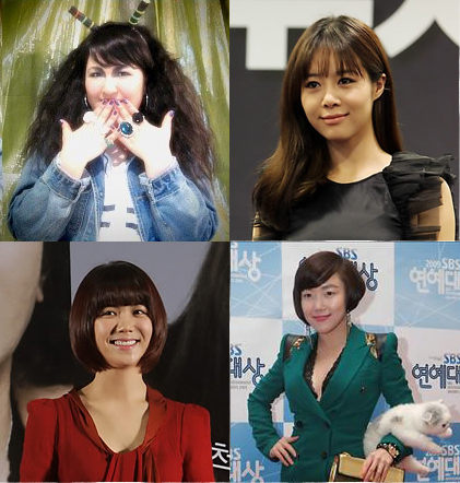 왼쪽부터 시계방향으로 이국주, 옥주현, 낸시랭, 김옥빈